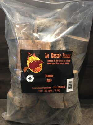 TRONÇONS DE BOIS QUÉBÉCOIS DE POMMIER CASTOR FUMANT-0