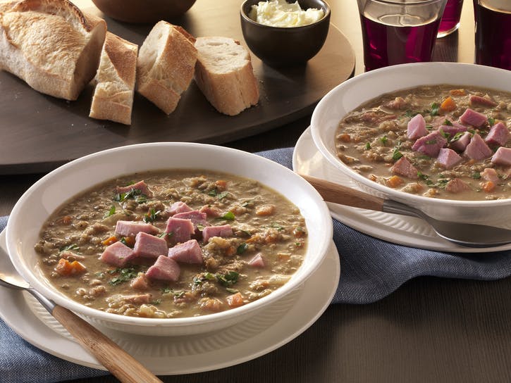 SOUPE AUX LENTILLES AU JAMBON