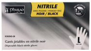 Gants nitrile noir large BTE 100x Pharaoh